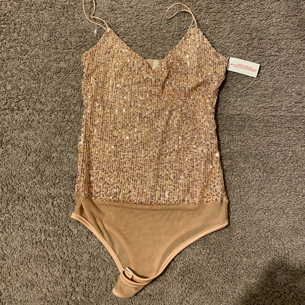 Chocolate sequin body suit